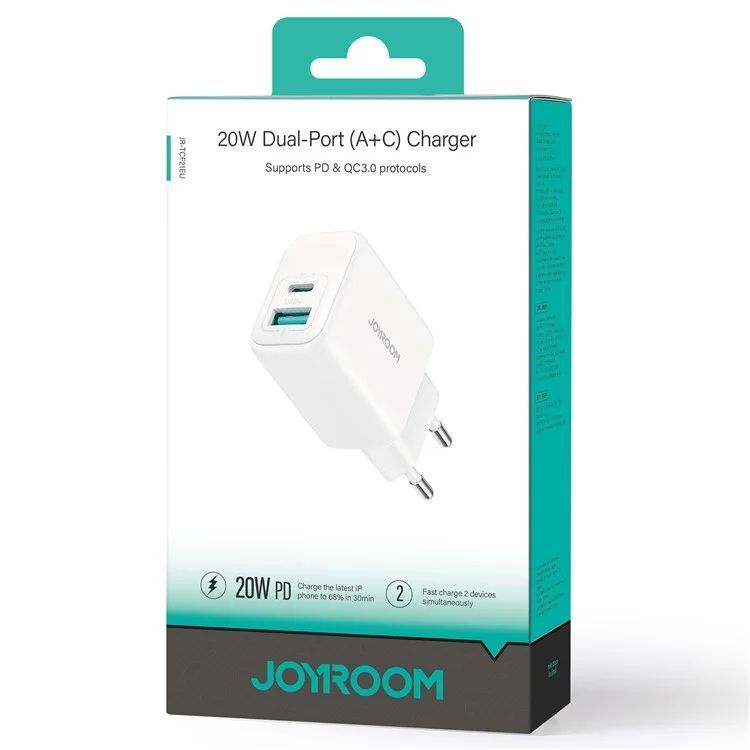 Adapter Joyroom  20W Dual-Port (USB A+ USB C) Charger (EU) White