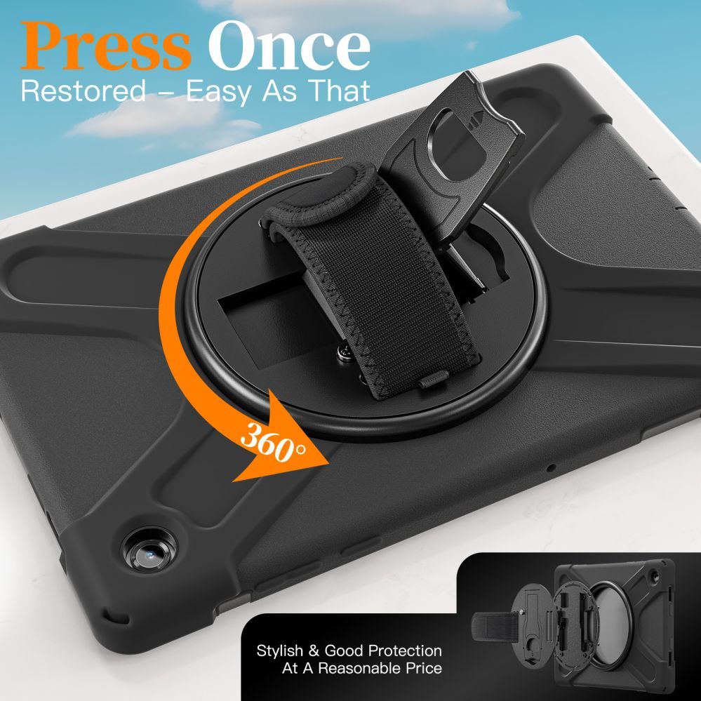 Чехол книжка Just Must  JM Rugged Case Grip for Samsung Galaxy Tab A11+ with a strap Black
