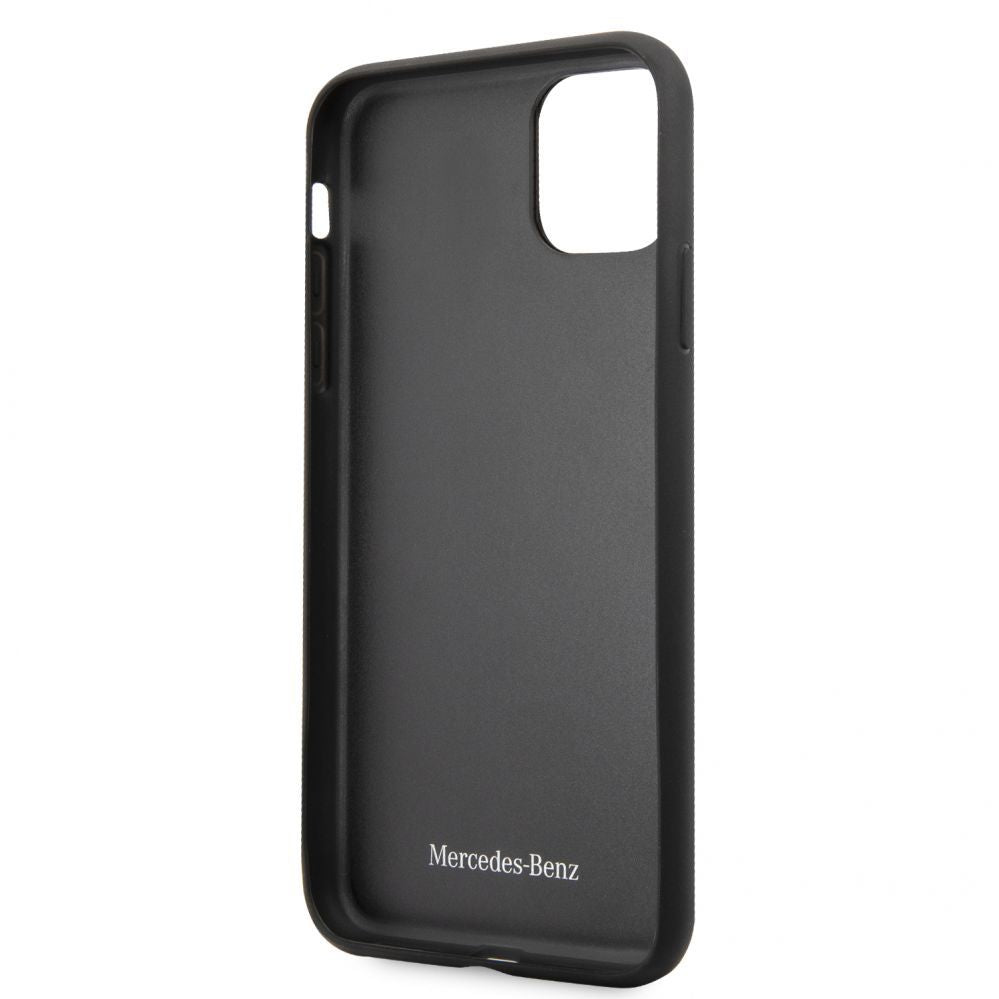Tagakaaned Mercedes-Benz Apple iPhone 11 Pro Max Leather Hardcase Perforation Black