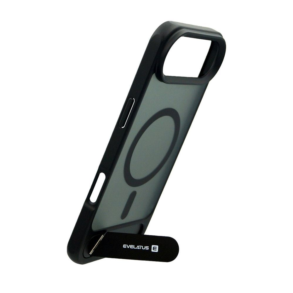 Tagakaaned Evelatus Apple iPhone 17 Air Rubber Coated MagSafe With Stand Case Black