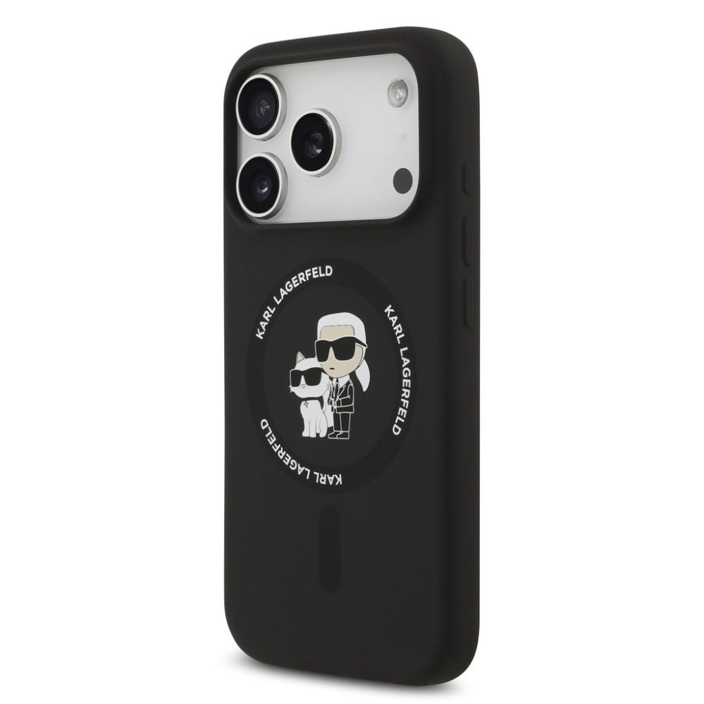 Чехол на заднюю панель Karl Lagerfeld Apple iPhone 17 Pro Liquid Silicone Karl and Choupette MagSafe Case Black