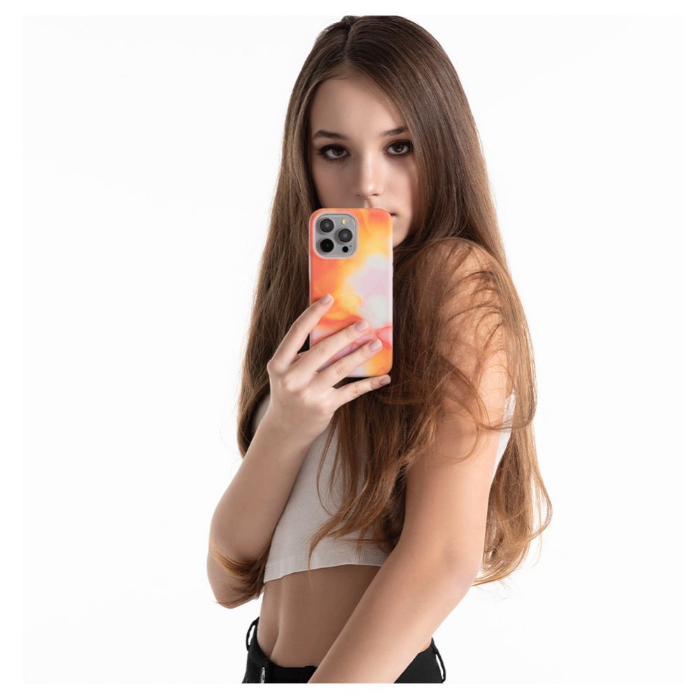 Tagakaaned Evelatus Apple iPhone 15 Pro Premium Silicone case Customized Print Orange