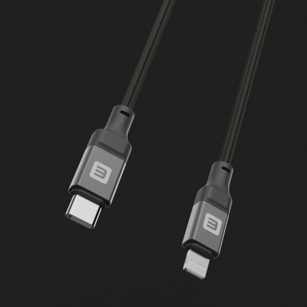 Кабель Evelatus  USB C to Lightning Cable 2.0M 60W (MFI09) Aluminum housing braiding Black