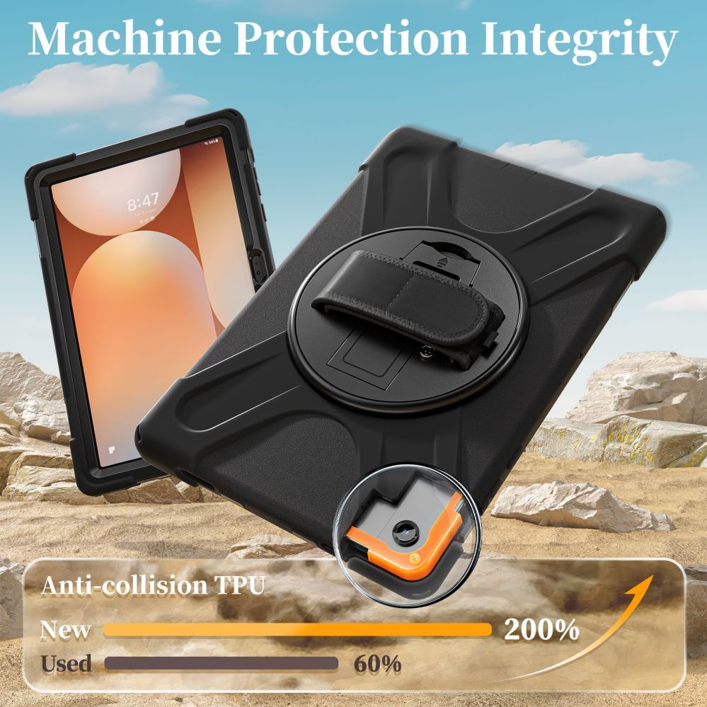 Чехол книжка Just Must  JM Rugged Case Grip for Samsung Galaxy Tab A11+ with a strap Black