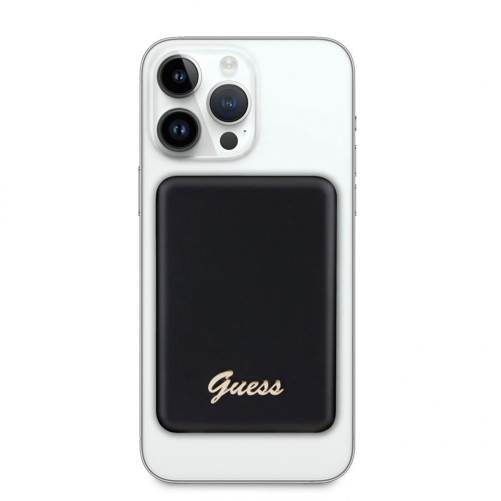 Power bank Guess  Power Bank 5000mAh 15W MagSafe And Regular Charge With Metal Ssript Logo Black