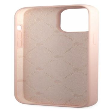 Чехол на заднюю панель Lacoste Apple iPhone 13 Pro Liquid Silicone Glossy Printing Logo Case Pink