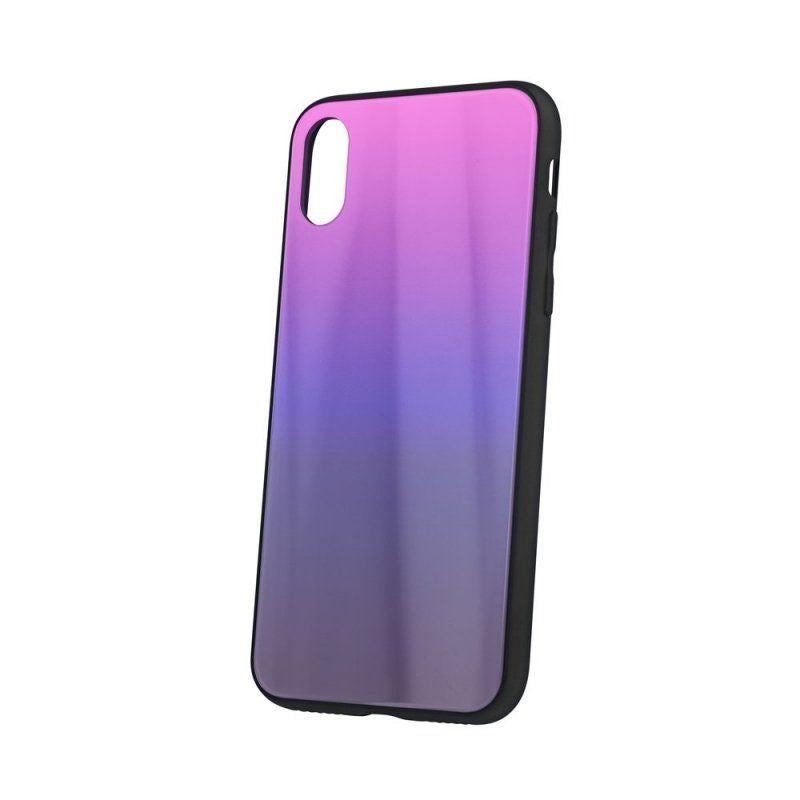 Чехол на заднюю панель iLike Apple iPhone XR Aurora Glass case Pink-Black
