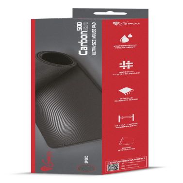 Arvutihiir Genesis  Carbon 500 Ultra Wave Mouse pad, 450 x 1100 x 2.5 mm, Black