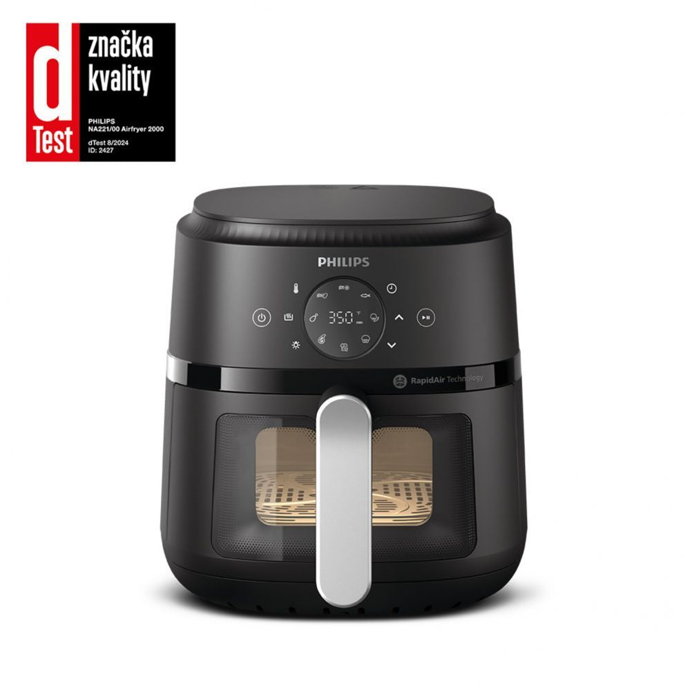 Table grill Philips  NA221/00 Airfryer, Capacity 4.2 L, Black/Silver