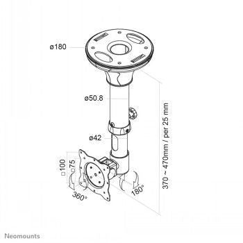 TV bracket NEOMOUNTS BY NEWSTAR  NEWSTAR FLAT SCREEN CEILING MOUNT (HEIGHT: 37-47 CM) 10-30" BLACK