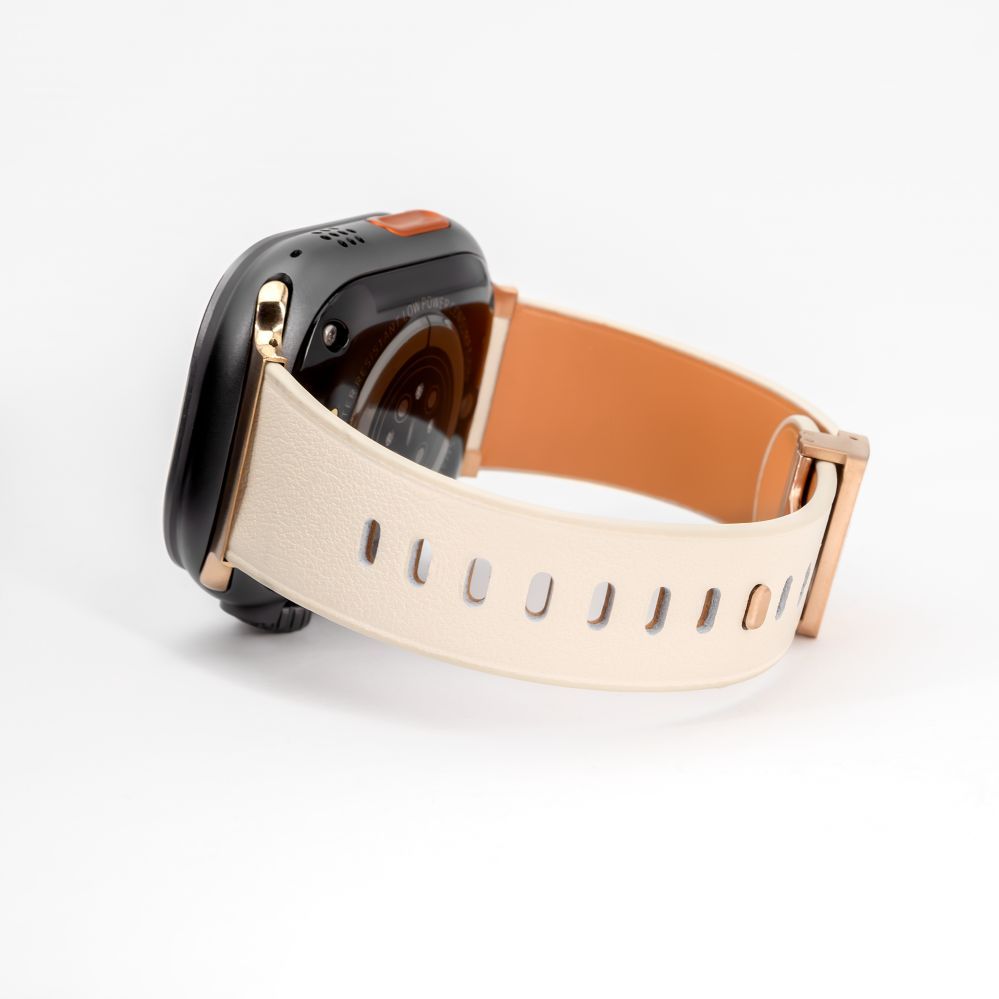 Rihm Connect  Watch 38/40/41mm Single loop buckle leather Watch Straps White