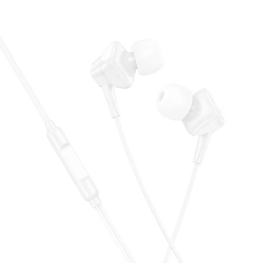 Проводные наушники Hoco  M113 Clear universal digital earphones with microphone iP White