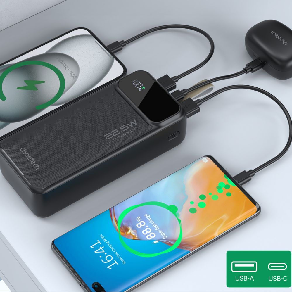 Väline aku Choetech  Choetech Power Bank 30000 mAh Black