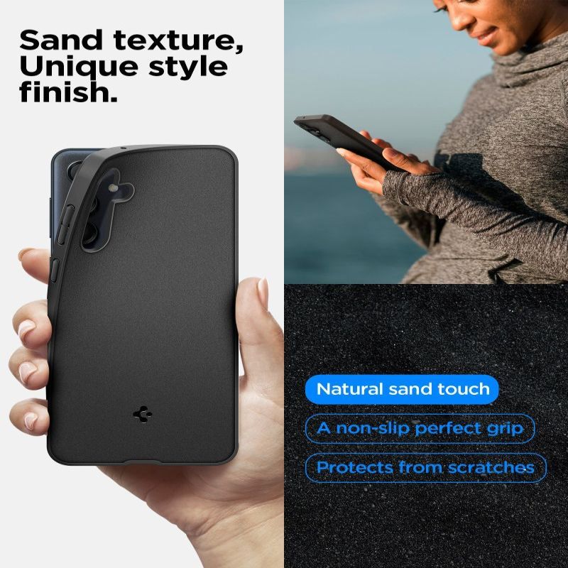 Tagakaaned Spigen - Spigen Essential SandBlast Case for Samsung Galaxy M55 5G - Matte Black