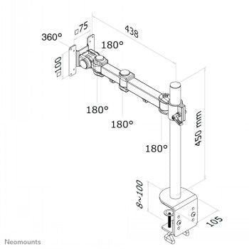 TV bracket NEOMOUNTS BY NEWSTAR  NEWSTAR FLAT SCREEN DESK MOUNT (CLAMP)  10-30" BLACK