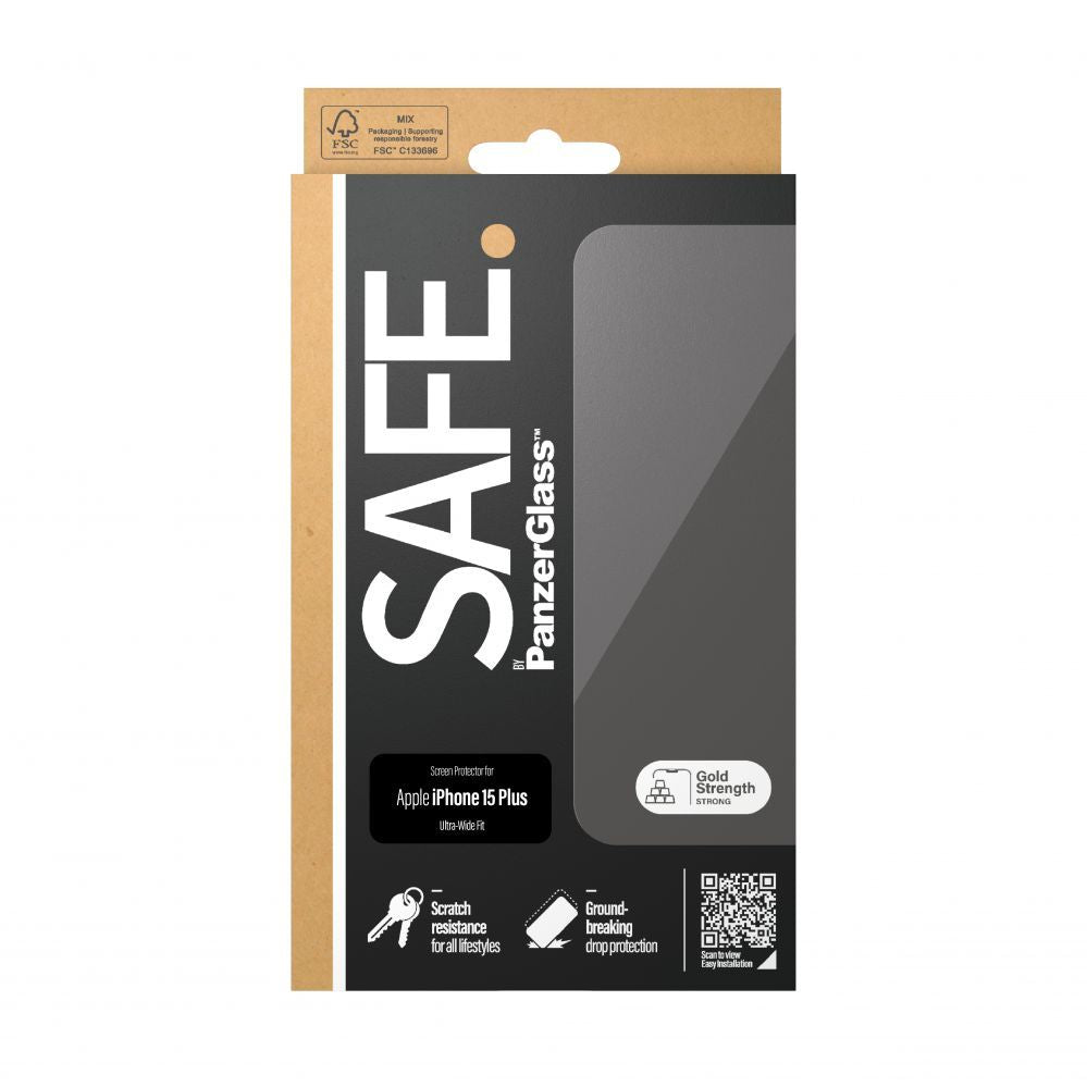 Чехол на заднюю панель PanzerGlass  SAFE. Screen Protector Iphone15 PLUS Ultra-Wide Fit