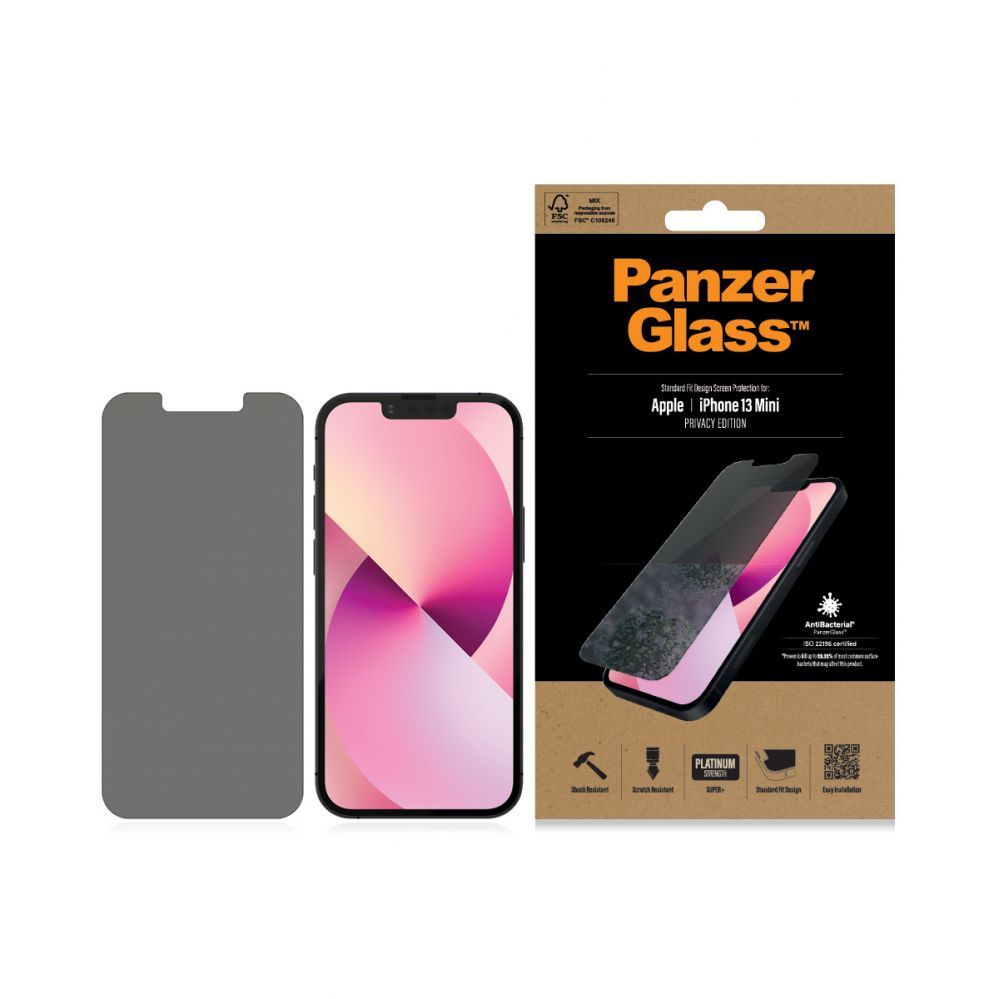 Back panel cover PanzerGlass  Apple, iPhone 13 Mini, Tempered glass, Black, Privacy Screen Protector
