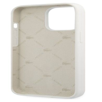 Чехол на заднюю панель Lacoste Apple iPhone 13 Pro Liquid Silicone Allover Pattern Case White