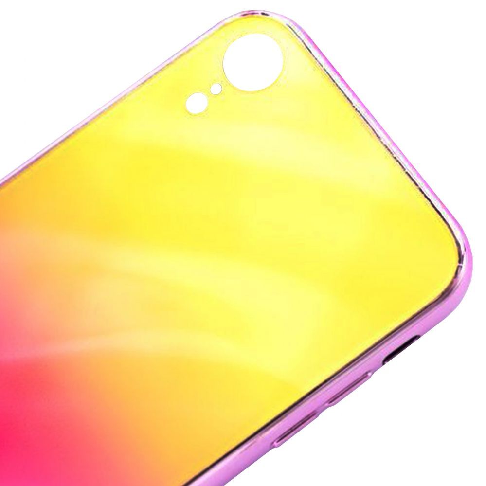 Чехол на заднюю панель Evelatus Apple iPhone XR Water Ripple Gradient Color Anti-Explosion Tempered Glass Case Gradient Yellow-Pink