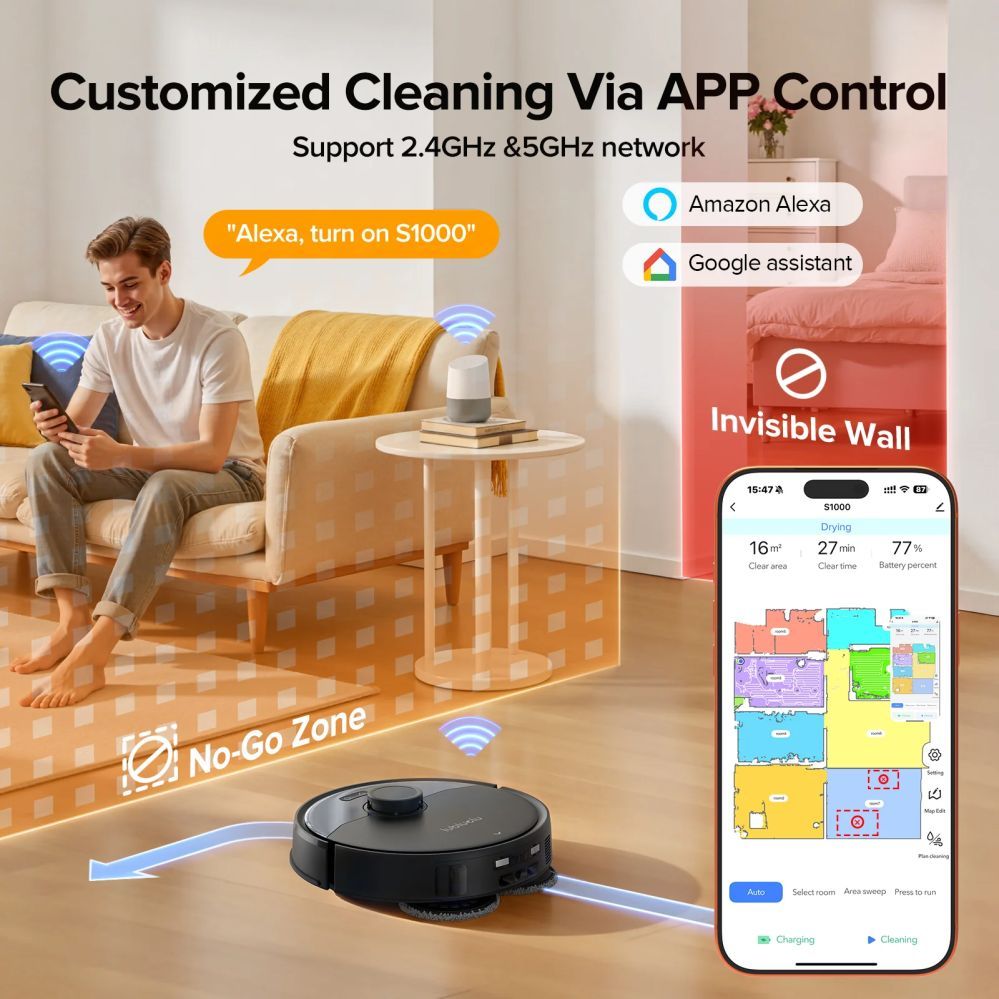 Пылесос Lubluelu  One Robotic Vacuum S1000 Black