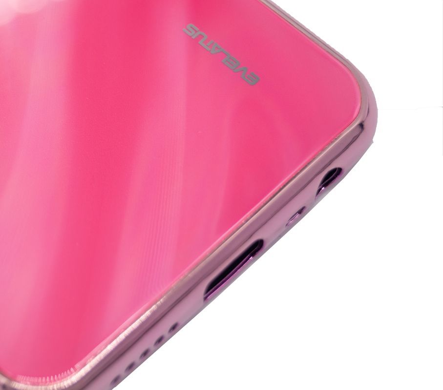 Back panel cover Evelatus Xiaomi Redmi 8 Water Ripple Gradient Color Anti-Explosion Tempered Glass Case Gradient Yellow-Pink