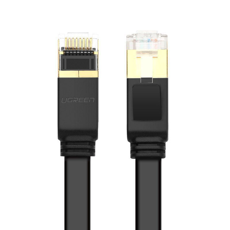 Kaabel Ugreen  Ugreen Flat Cable Internet Network Cable Ethernet Patchcord RJ45 Cat 7 STP LAN 10 Gbps 10m Black (NW106 11265)