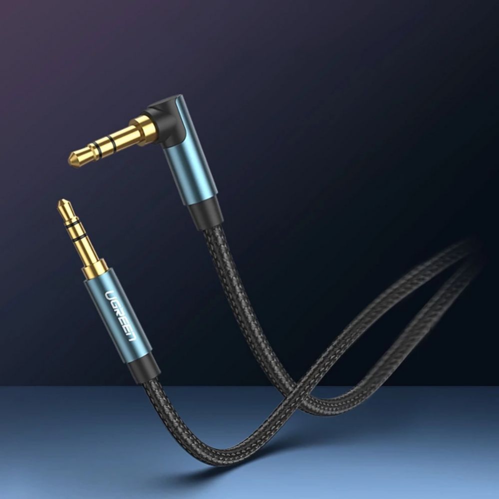 Kaabel Ugreen  Ugreen angled AUX cable 2 x mini jack 3.5 mm 1.5m blue (AV112)