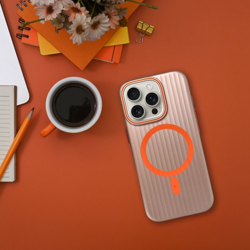 Tagakaaned OEM - Case for iPhone 15 PRO MAX Simply compatible with MagSafe titanium desert