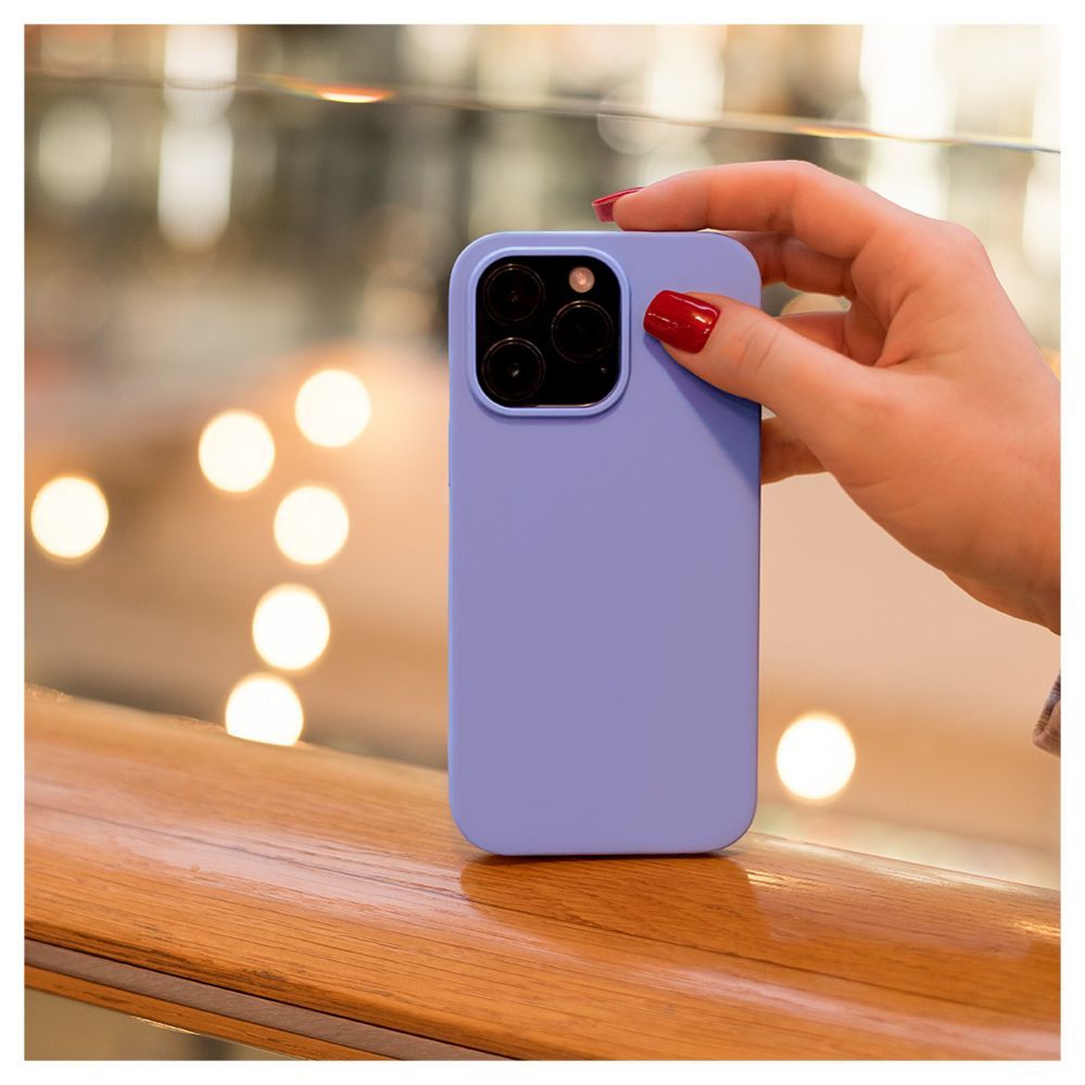 Back panel cover Evelatus Apple iPhone 14 Pro Max 6.7 Premium Soft Touch Silicone Case Light Purple