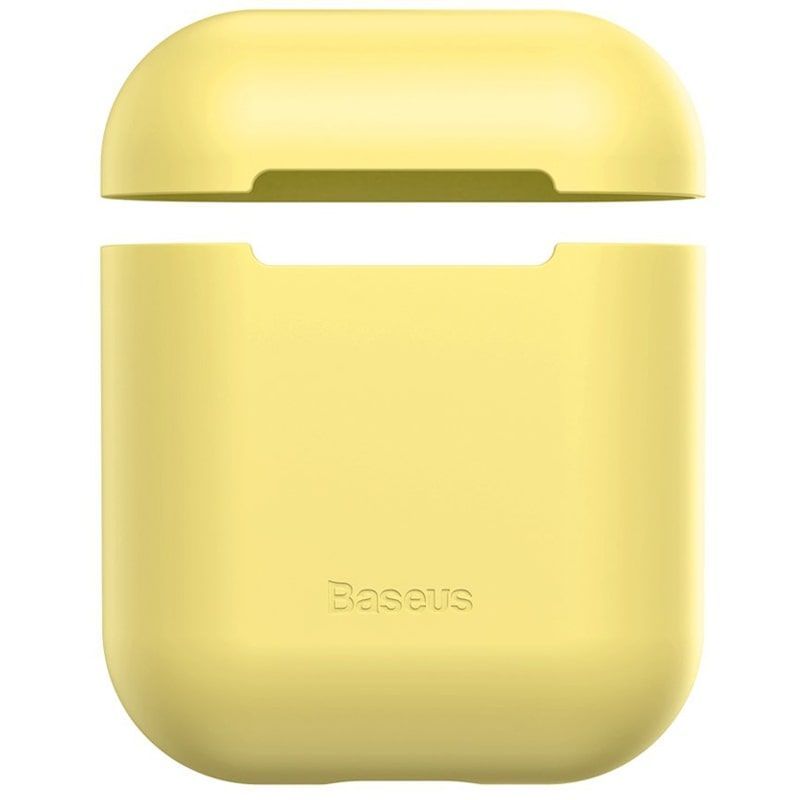 Tagakaaned Baseus Apple Silica Series Ultra-thin Silicone Protector Case for Airpods 1 / 2 Yellow