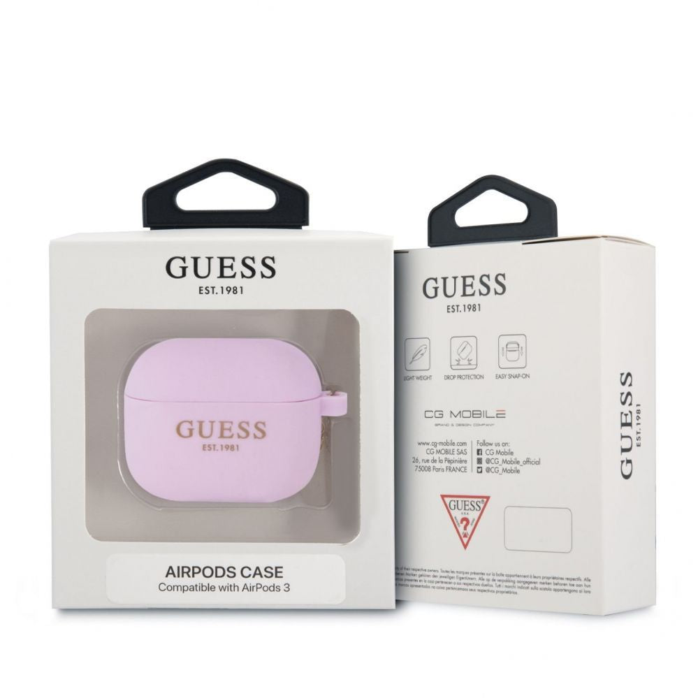 Korpus kõrvaklappidele Guess Apple Airpods 3 Charms Silicone Case Purple