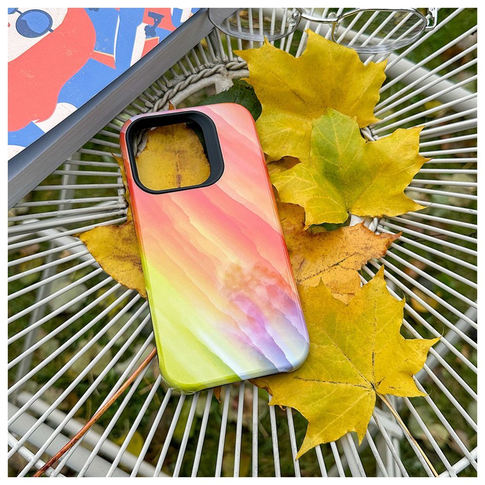 Tagakaaned Evelatus Apple iPhone 15 Pro Armor case TPU+PC Customized Print Design Yellow Orange
