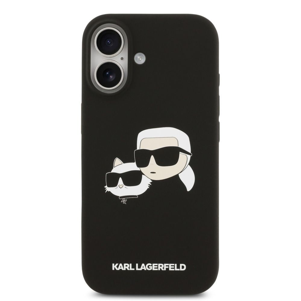 Back panel cover Karl Lagerfeld Apple iPhone 17 Liquid Silicone Double Heads MagSafe Case Black