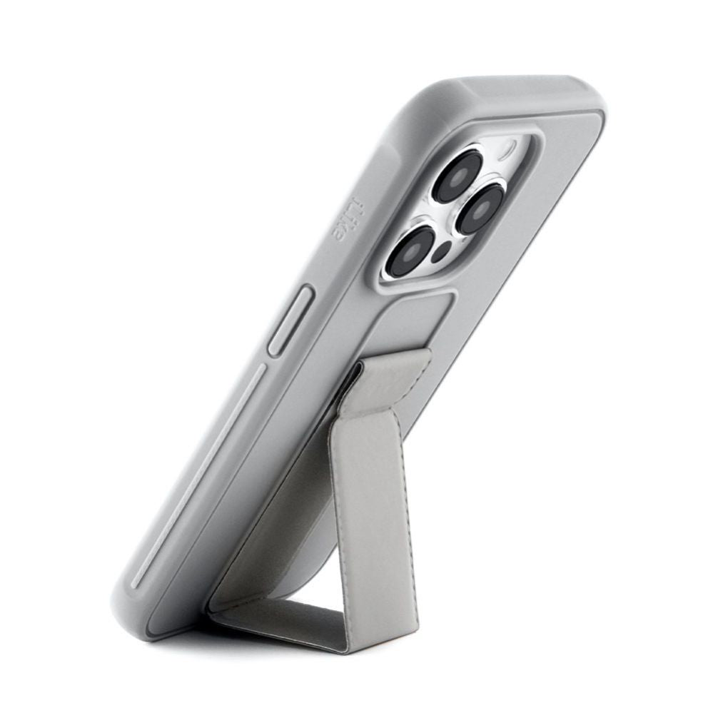Tagakaaned iLike Apple iPhone 15 Pro Silicone Case with stand Silver