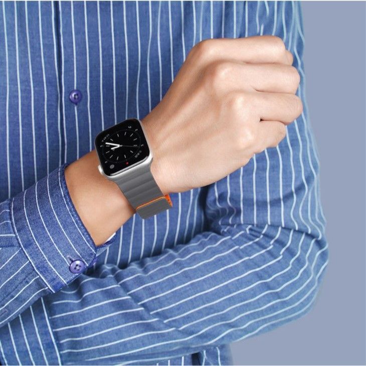 Strap Dux Ducis Apple Magnetic Strap Watch Strap 7/6/5/4/3/2 / SE (41/40 / 38mm) Magnetic Grey Orange