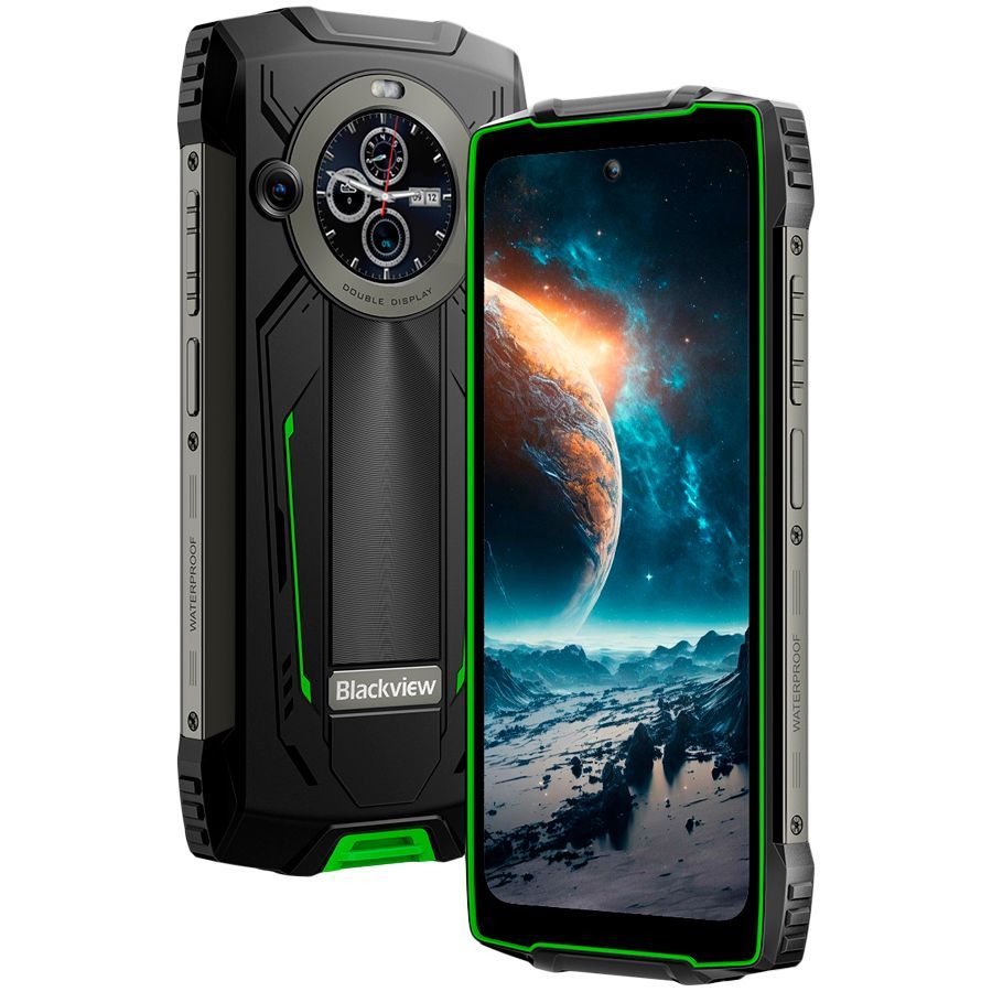 Смартфон Blackview  Rugged BV8200 LTE 6.5-inch FHD+IPS 1080x2400 120Hz Corning 3th + 1.3-inch 360x360 12+256GB MT8781 Octa-core 2.2GHz 8800mAh NO Charger CAM Front 32MP Rear 50+13MP IP68/IP69K/MIL-STD-810H NFC Fingerprint Green