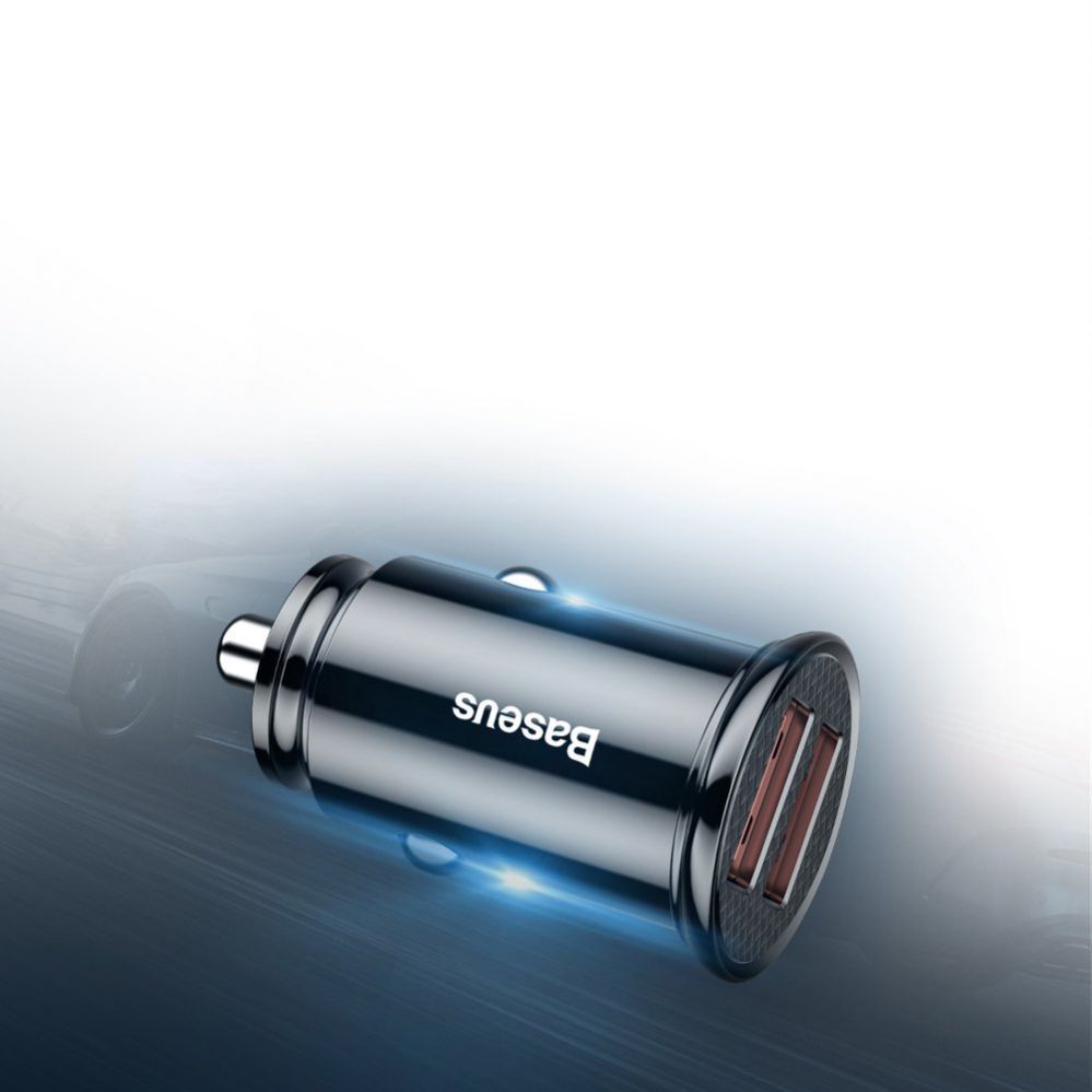 Kaabel Baseus  Baseus Circular smart car charger 2x USB QC3.0 Quick Charge 3.0 SCP AFC 30W black (CCALL-YD01)