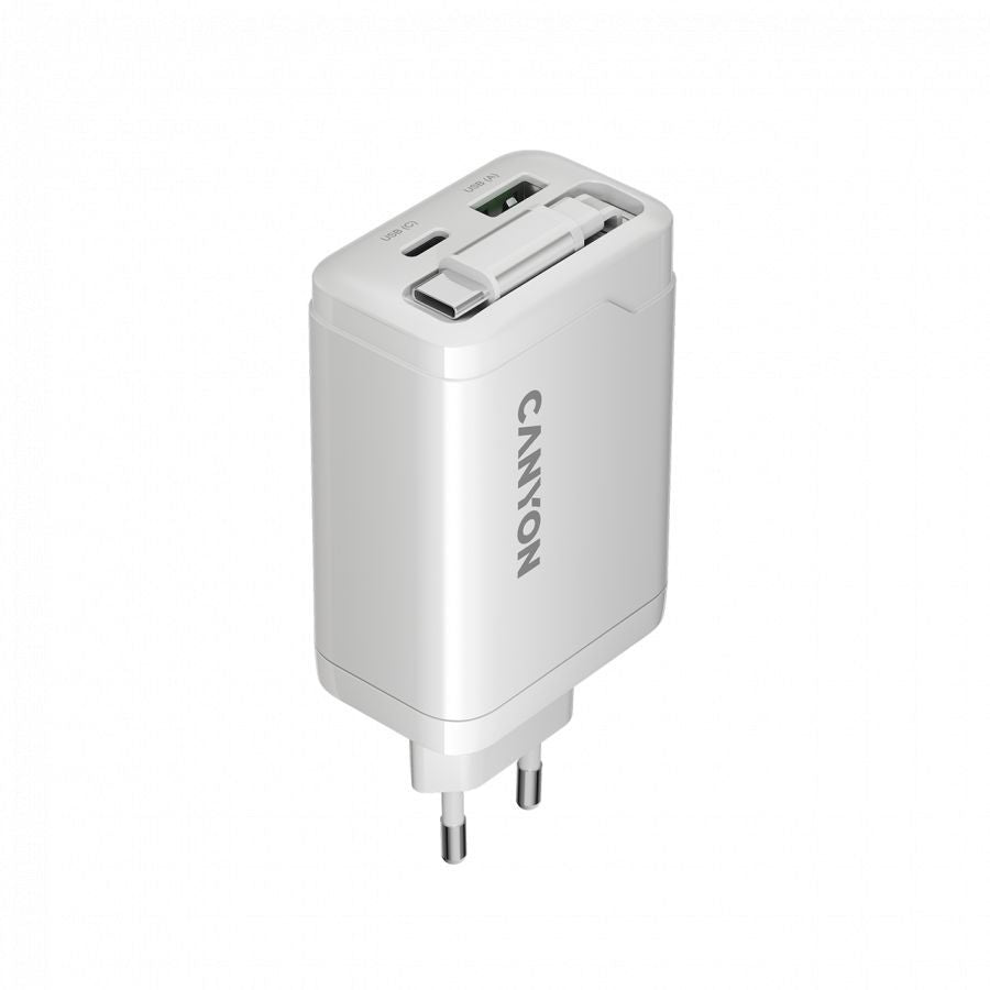 Adaptrid Canyon  CANYON charger OnCharge 65RC Build-In Cable USB-C 65W 1xPD 1xQC EU White