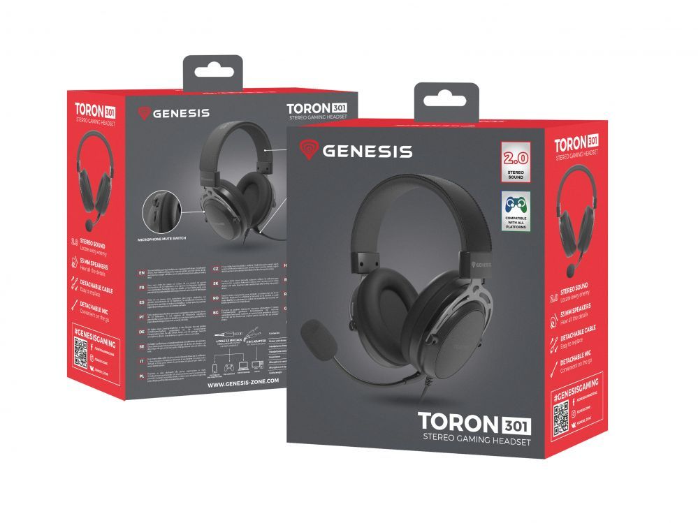 Беспроводные наушники Genesis  Gaming Headset | Toron 301 | Wired | Over-ear | Microphone | Black