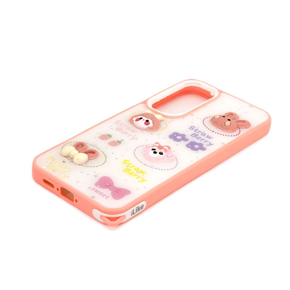 Tagakaaned iLike Samsung Galaxy A35 EPOXY CARTOON COVER White Pink