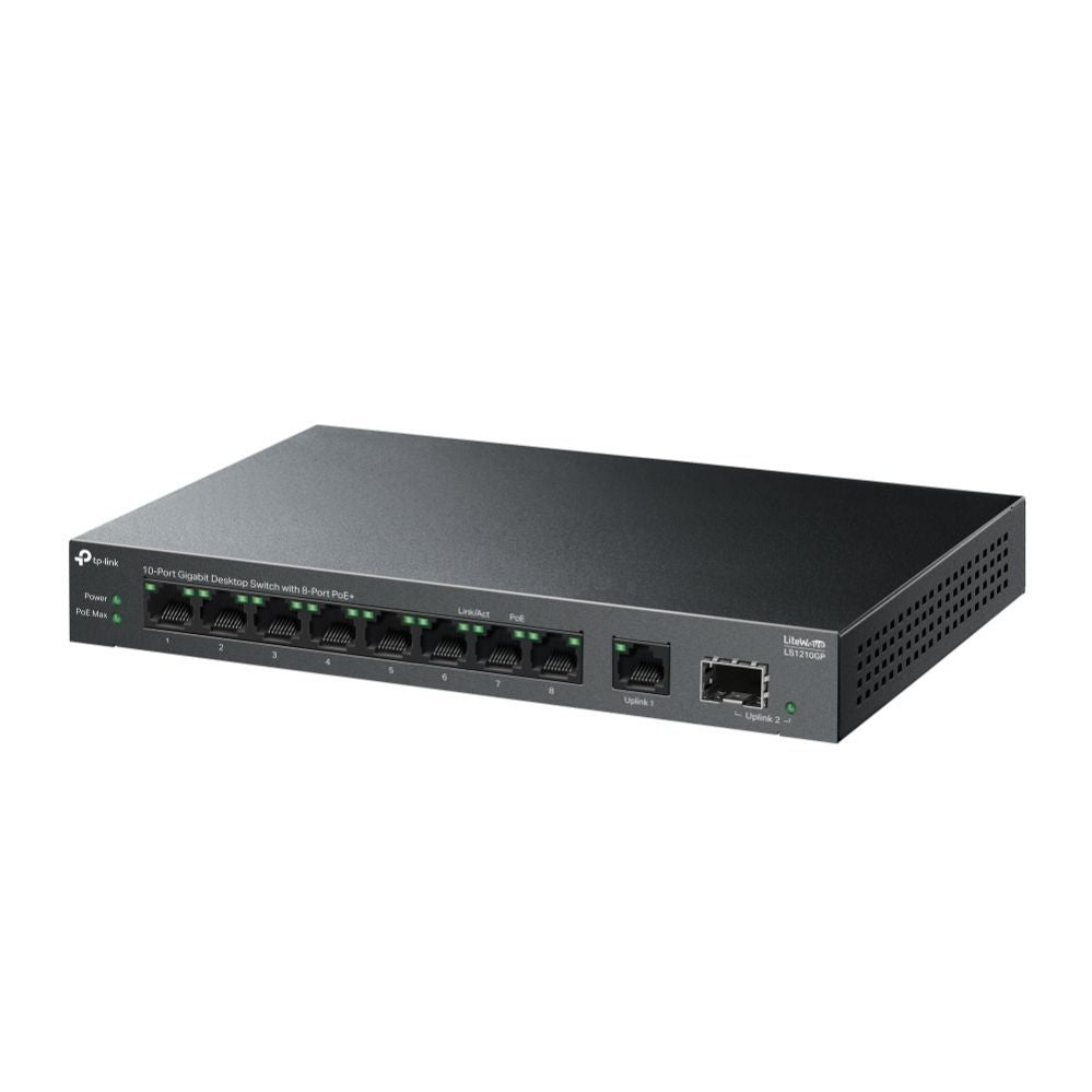 Коммутатор TP-Link  NET SWITCH 10PORT 8POE+/LS1210GP