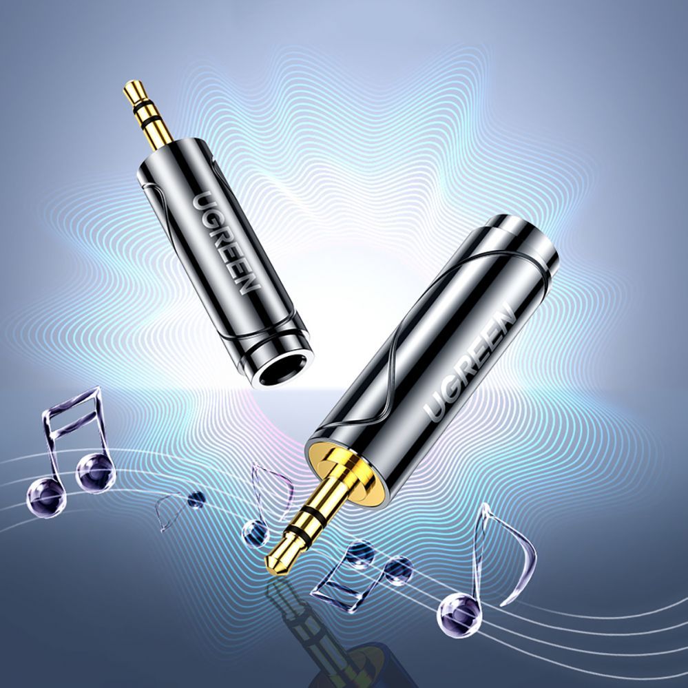 Üleminek Ugreen  Ugreen adapter 3.5mm audio adapter (male) to 6.35mm mini jack (female) gray (AV168) Grey