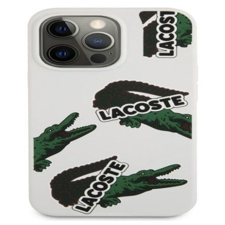 Чехол на заднюю панель Lacoste Apple iPhone 13 Pro Liquid Silicone Allover Pattern Case White