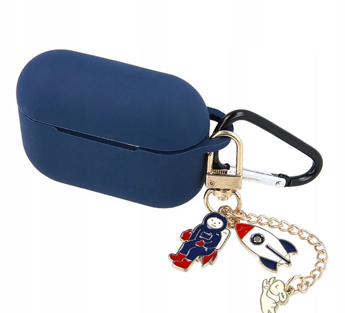 Чехол для наушников iLike Apple Case for Airpods Pro 2 dark blue with pendant