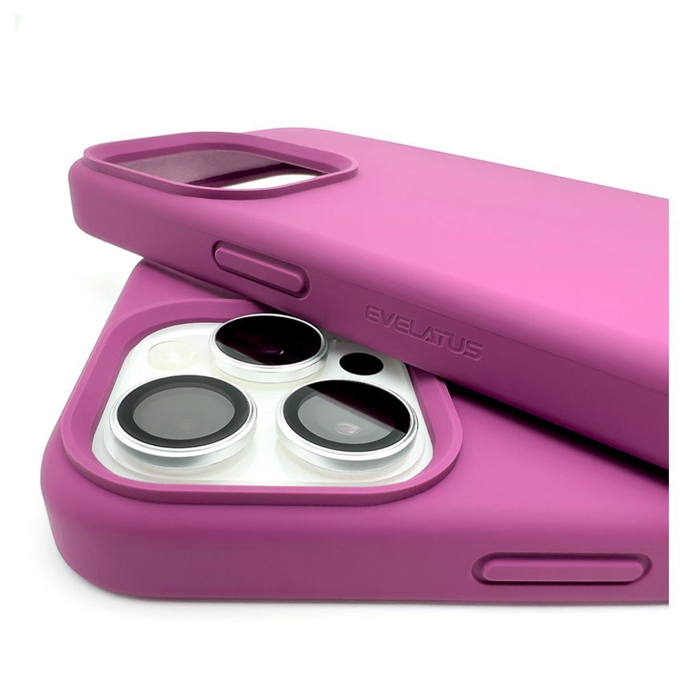 Back panel cover Evelatus Apple iPhone 15 Pro Max Premium Soft Touch Silicone Case Deep Purple