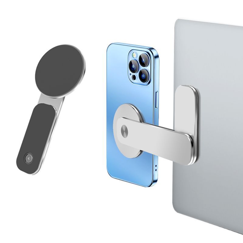 Universaalne telefonihoidja (Popsocket) iLike Universal P65 Aluminum Monitor Side Fix magnetic holder for Smartphone Silver