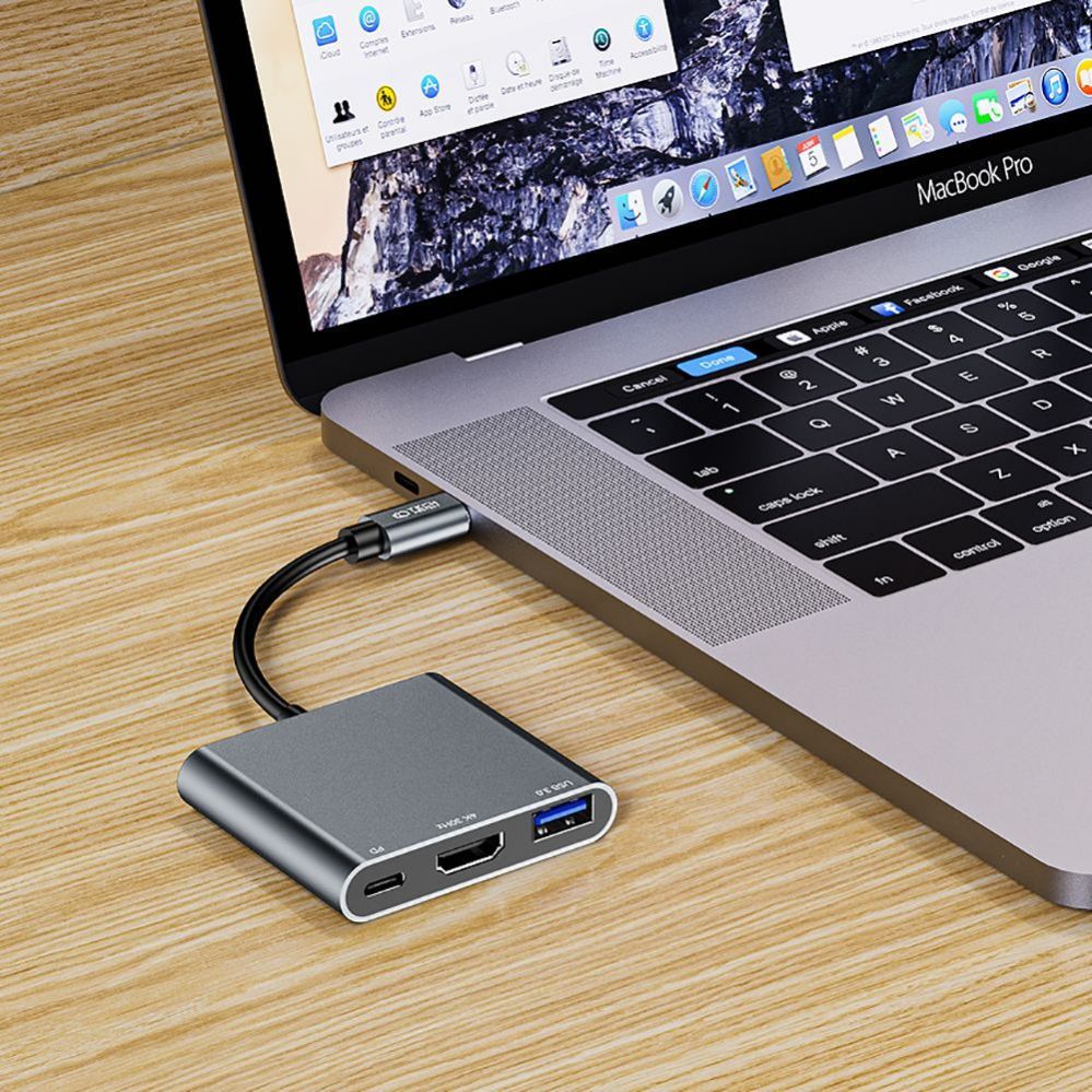 Другой аксессуар для компьютера Tech-Protect  HUB Tech-Protect V1 3in1 USB-C - USB-A 3.0 / USB-C PD 100W / HDMI 4K 30Hz - gray