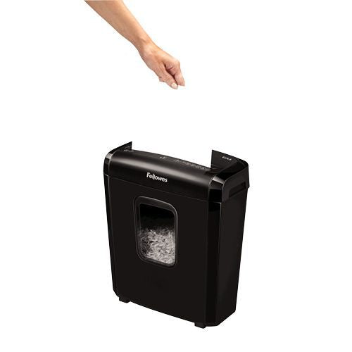 Kontoritarbed Fellowes  Powershred 6M Black, 13 L, Credit cards shredding, Mini-Cut Shredder, Paper handling standard/output 6 sheets per pass, Warranty 24 month(s)