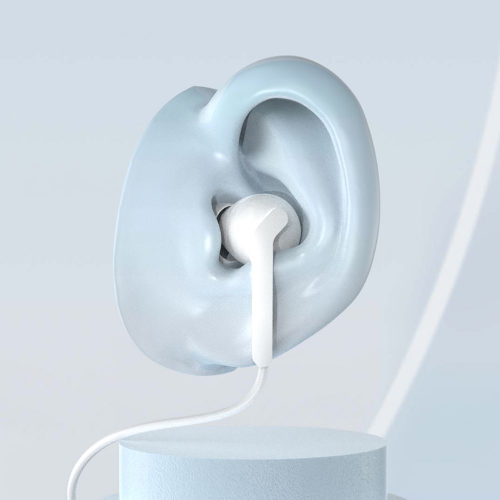 Wired headphones Dudao  IEM Earphones X3C+ Hi-Fi 1200mm White