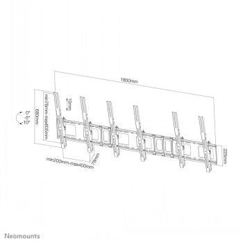 TV bracket NEOMOUNTS BY NEWSTAR  NEWSTAR FLAT SCREEN WALL MOUNT FOR MENU BOARD - 3 SCREENS - PORTRAIT 45-50" BLACK